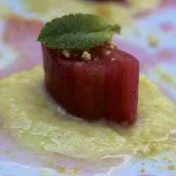 Sous Vide Pressed Rhubarb