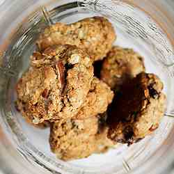 Walnut Oatmeal Cookies with Maple Glaze