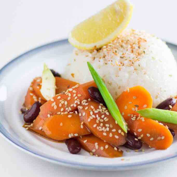 Carrot and kidney beans Poke