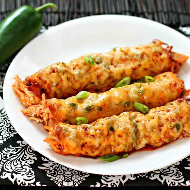 Buffalo Chicken Taquitos Cheese Shells