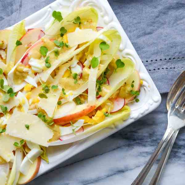 crunchy endive and walnut salad