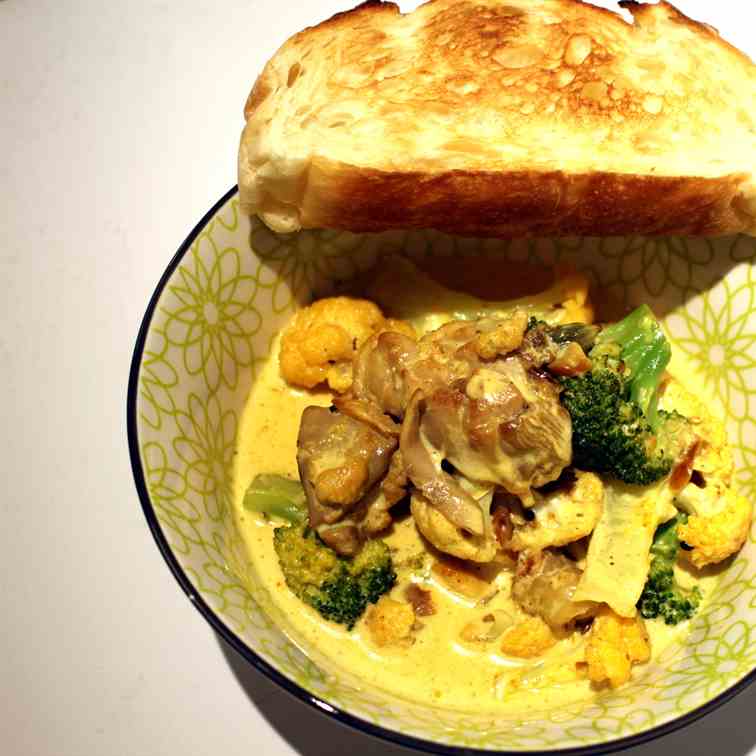 BrocCauli Curry with Chicken