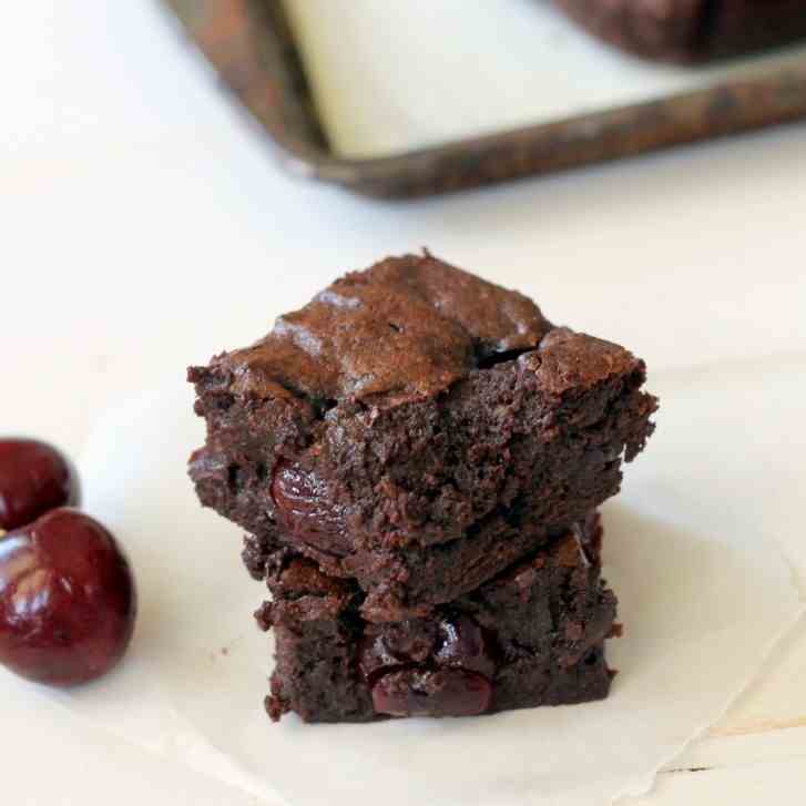 Roasted Cherry Brownies