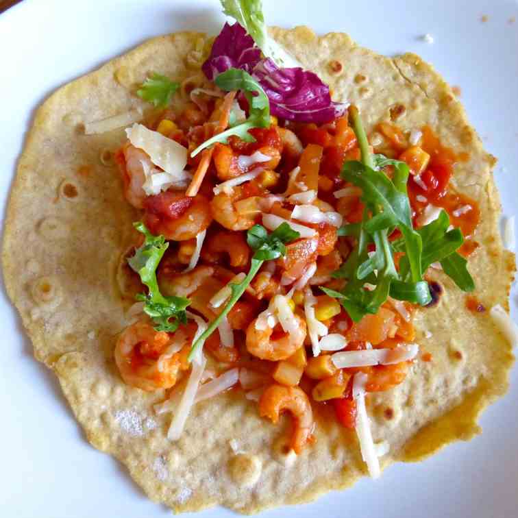 Homemade Corn Tortillas with Prawns