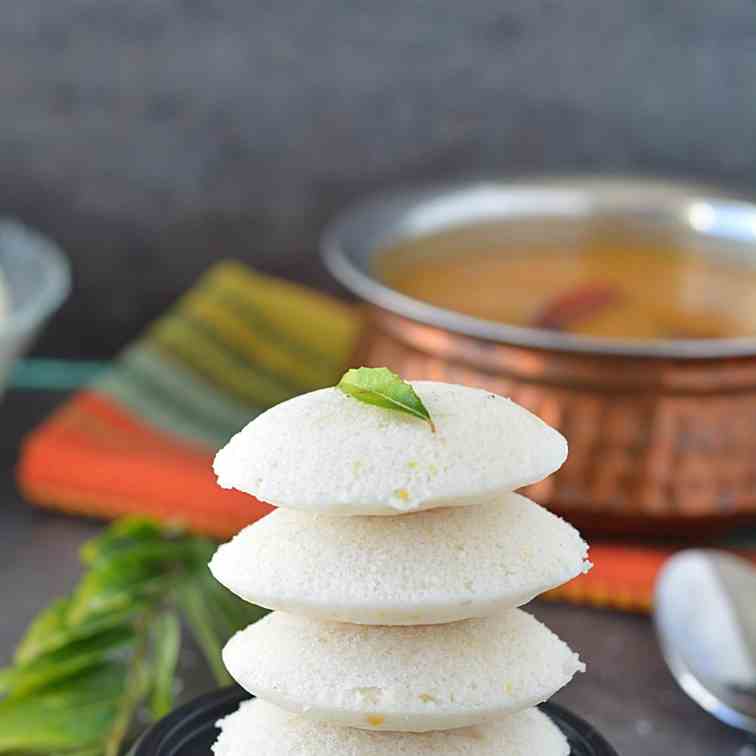 Cooked Rice Idli Soft and Fluffy Idli 