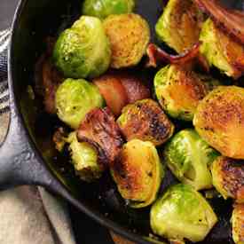 Pan Roasted Brussel Sprouts with Bacon