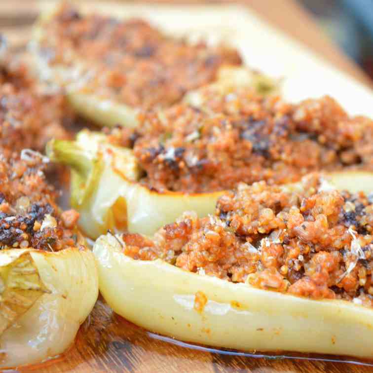 Quinoa - Beef Stuffed Peppers