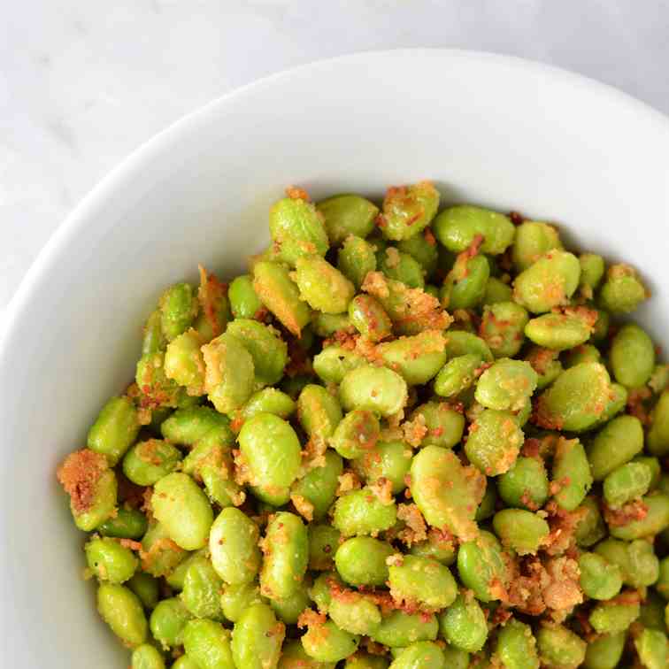 Roasted Parmesan Edamame