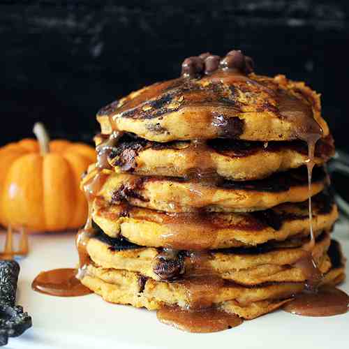 Pumpkin Chocolate Chip Pancakes