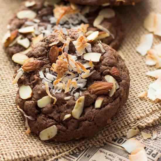 Double Chocolate Almond Joy Cookies