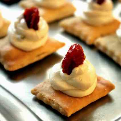 Goat Cheese Finger-food with dried Cherry