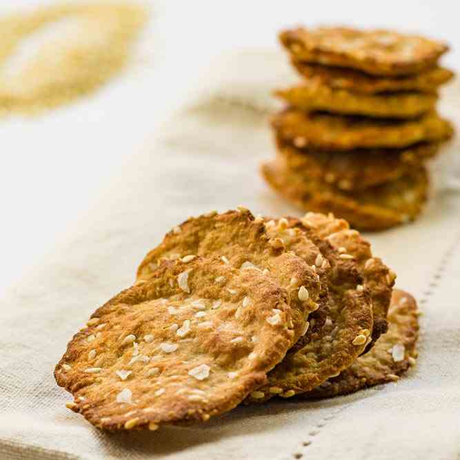 Low Carb Sesame Sea Salt Crackers