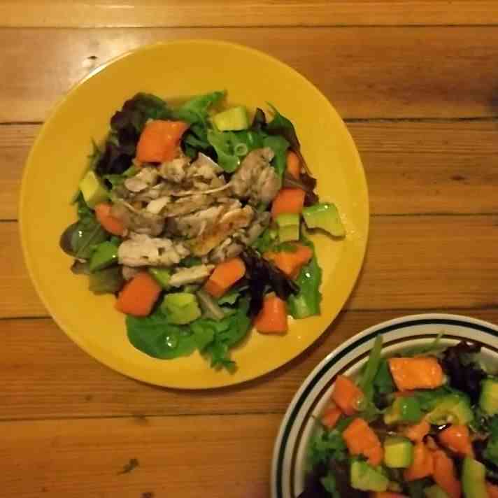 Jerk Chicken, Avocado and Papaya Salad