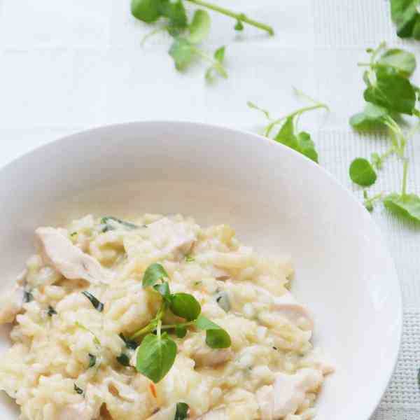 Watercress, Chicken & Goats Cheese Risotto