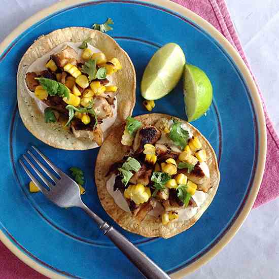 Chipotle Chicken and Corn Tostadas