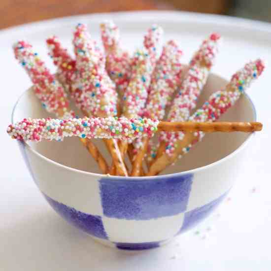 Cute peanut butter pretzel sticks