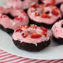 Chocolate Strawberry Doughnuts