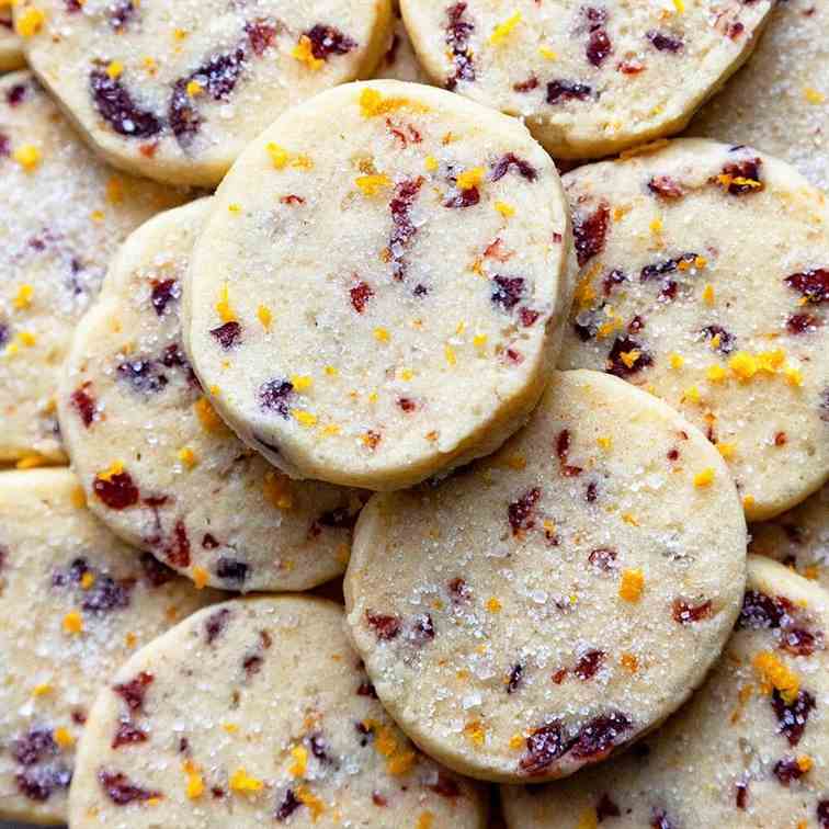 Cranberry Orange Shortbread Cookies