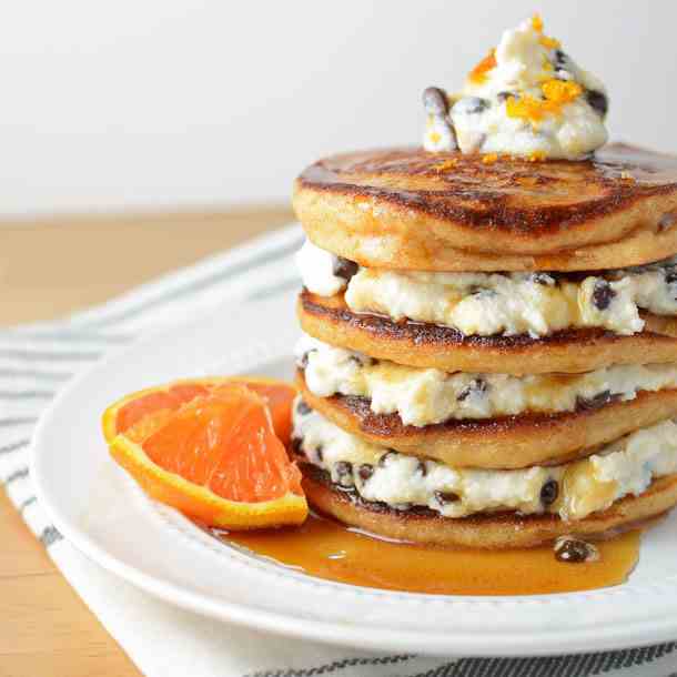 Orange Cannoli Pancakes