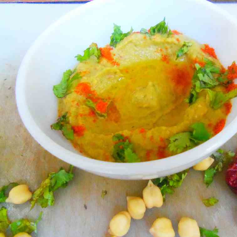 Cilantro flavored Hummus recipe