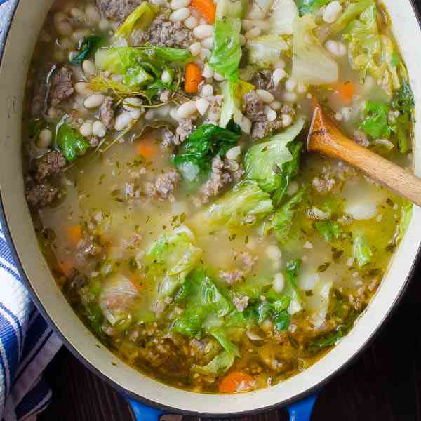 Navy Bean Sausage Escarole Soup