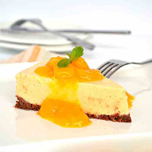 No Bake Mango Cheesecake with Mango Sauce