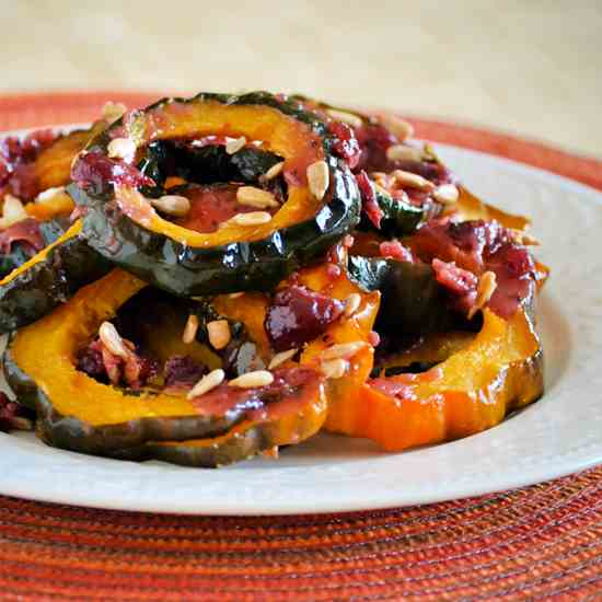 Roasted Acorn Squash with Cranberry