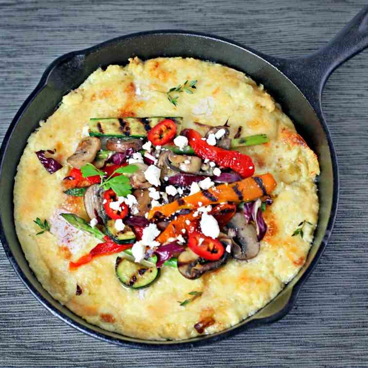 White Cheddar Grits with Veggies