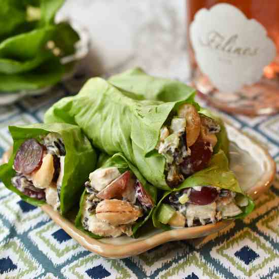 Wild Rice and Chicken Salad Lettuce Wraps