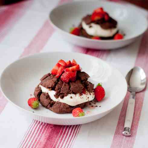 Double chocolate strawberry shortcakes