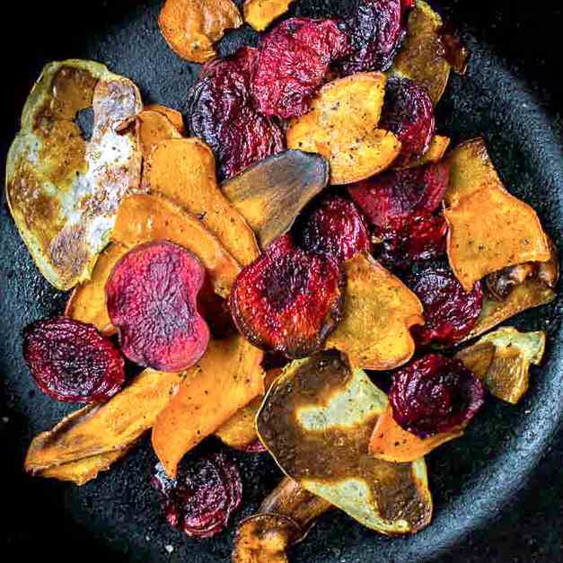 Colourful Root Vegetable Chips (vega