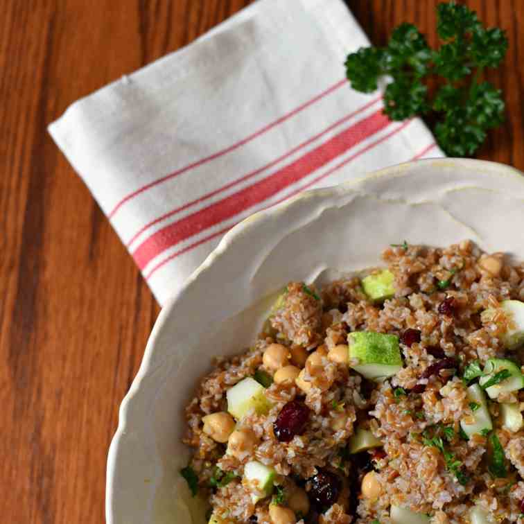 Bulgar Salad with Cranberries, Cucumbers a