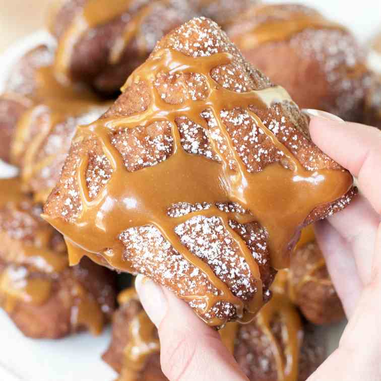 Pumpkin Spice Beignets with Salted Caramel