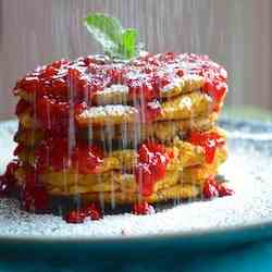  Oatmeal Corn Cakes With Raspberry Sauce 