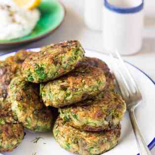 Vegan Greek zucchini fritters