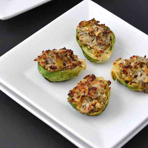 Garlic & Herb Stuffed Brussels Sprouts
