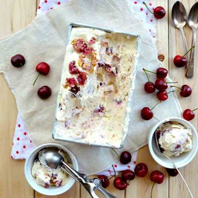 NO-CHURN BOURBON CHERRY PIE ICE CREAM