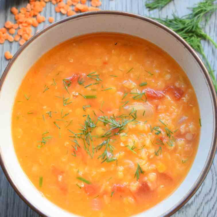 Red Lentil and Dill Soup