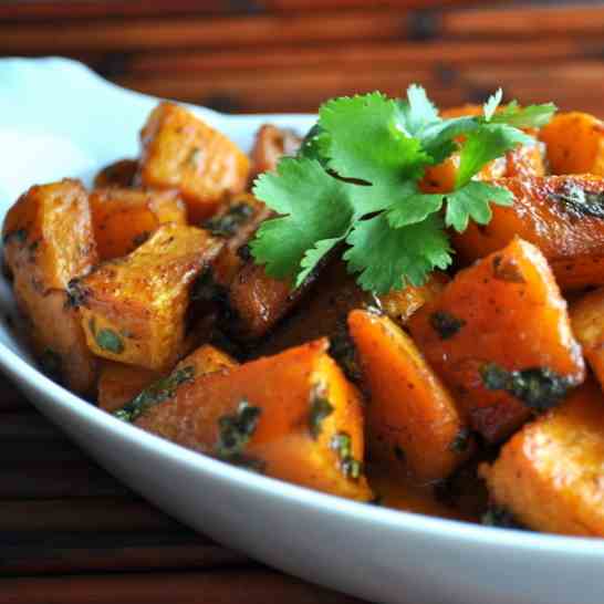 Cilantro Honey Roasted Butternut Squash