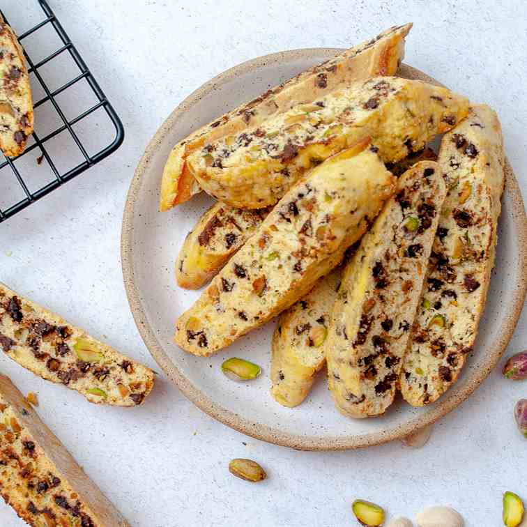 Pistachio - Chocolate Biscotti