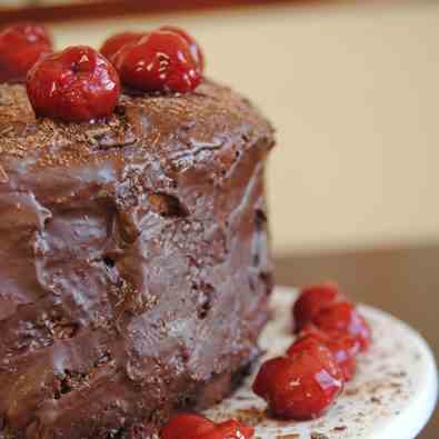 Chocolate & Cherry vegan cake