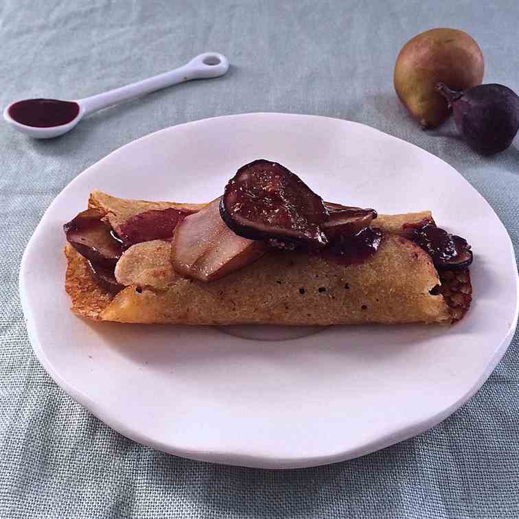 Vegan Buttermilk Cornmeal Crepes