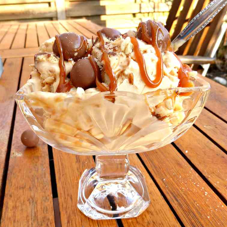 Malteser and Caramel Swirl Icecream