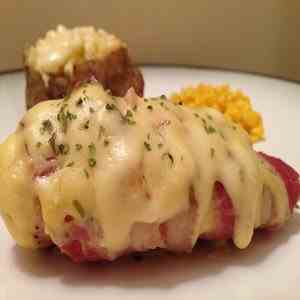 Bacon Wrapped Chicken in White Sauce