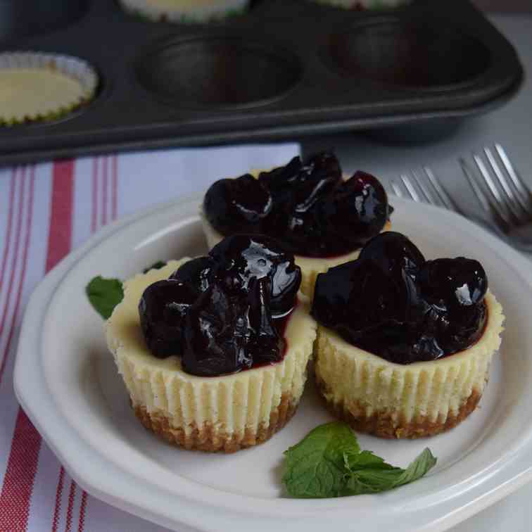 Mini Cherry Goat Cheesecakes