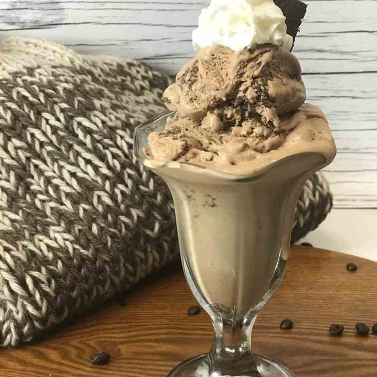 Keto Mocha Fudge Brownie Ice Cream 