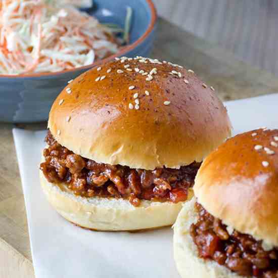 Sloppy Joes on Homemade Buns