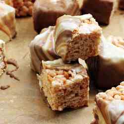 marshmallow chocolate crispy bites