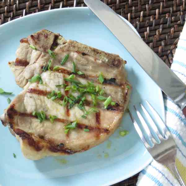 brined, grilled pork chops