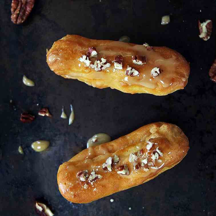 Maple and Pecan Eclairs